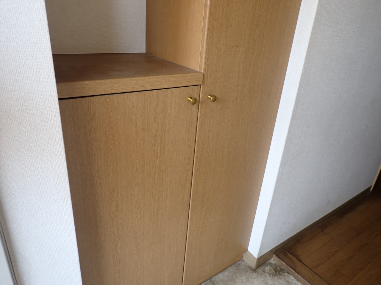 玄関収納交換 施工前 アップ