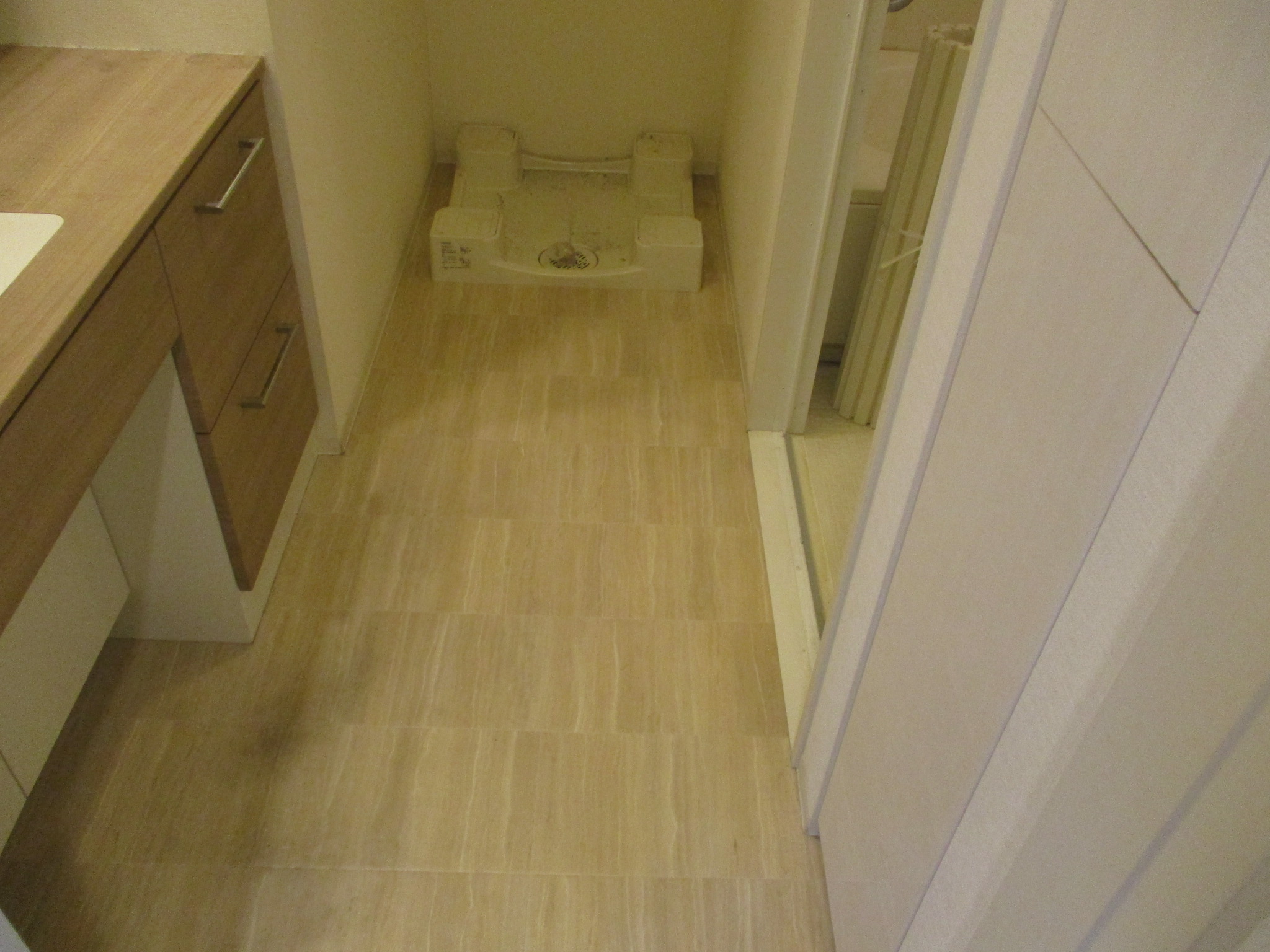 洗面所 施工前 クッションフロア