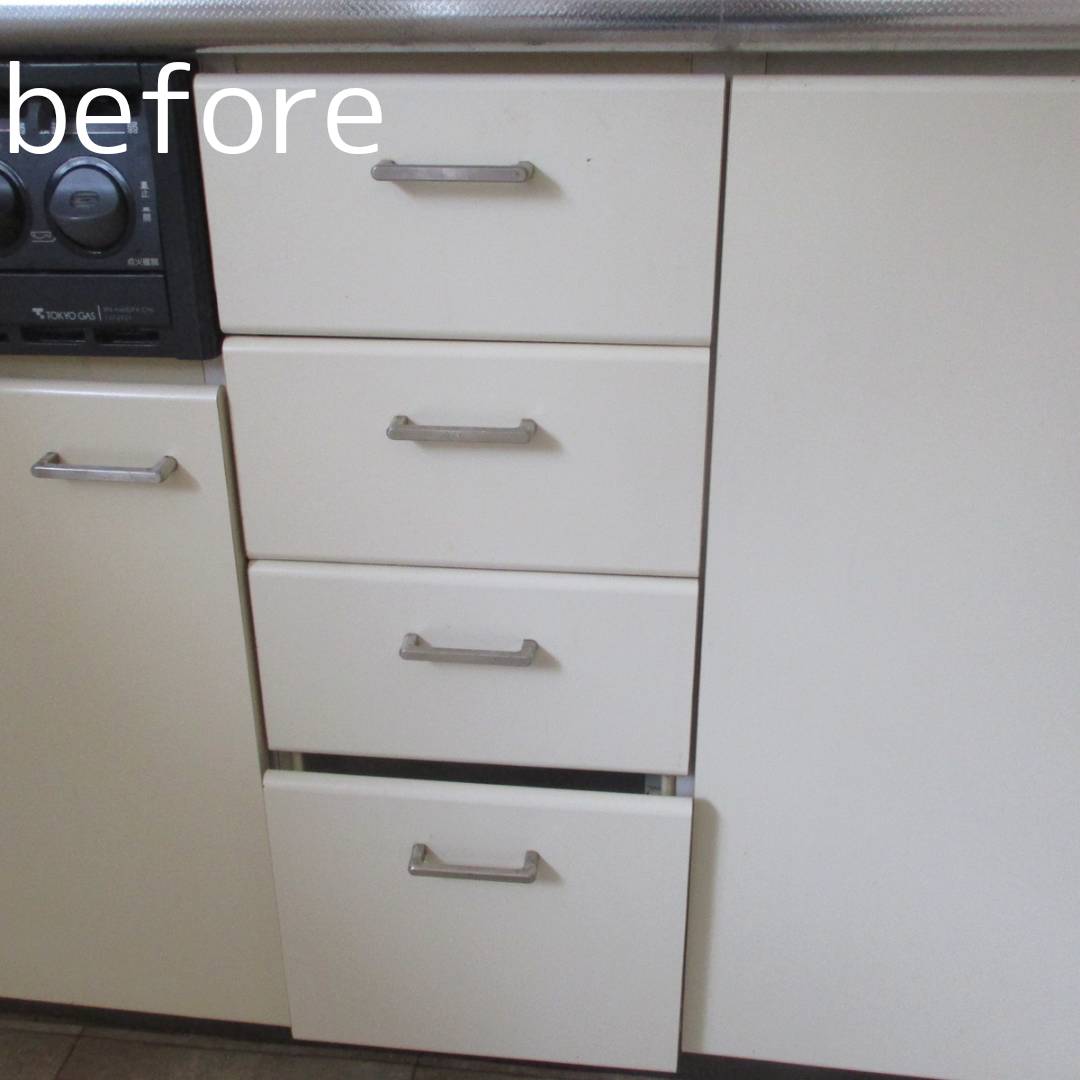 キッチン扉 剥がれ 施工前2