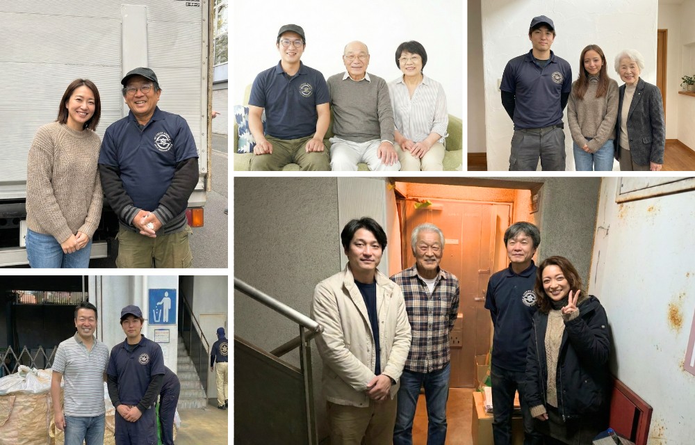 クレストの作業員と神奈川県のお客様との写真