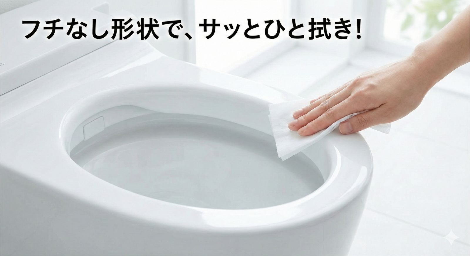 フチなし形状のトイレ