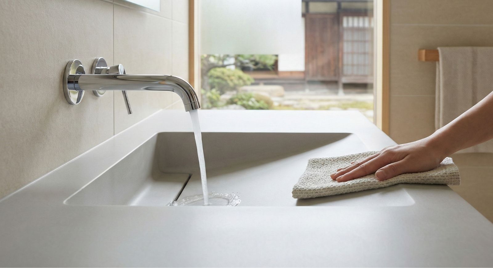 掃除が楽な壁出し水栓