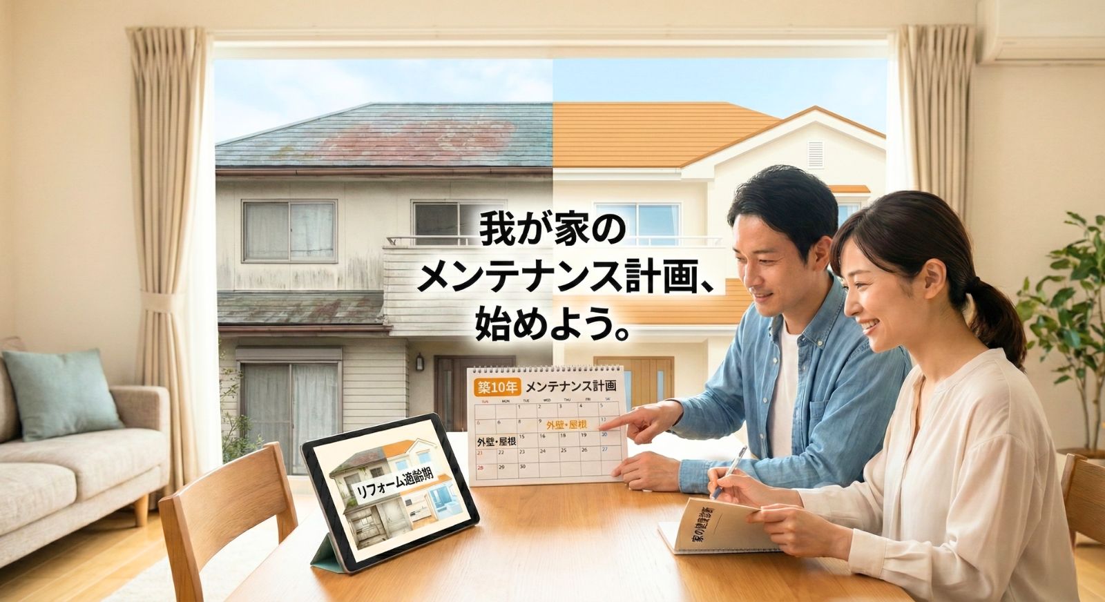 家のメンテナンス時期を考えるイメージ