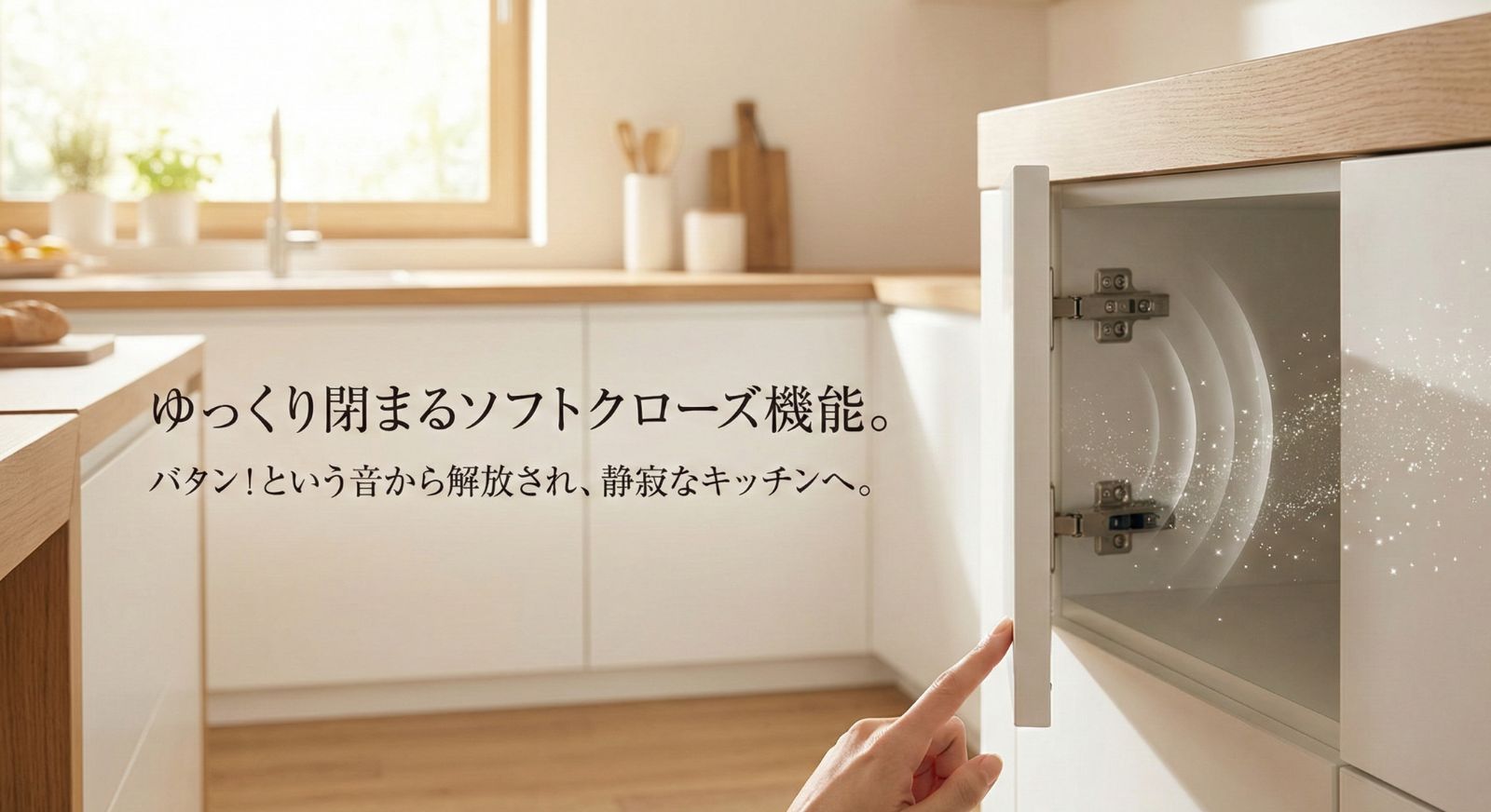 ゆっくり閉まるソフトクローズ機能