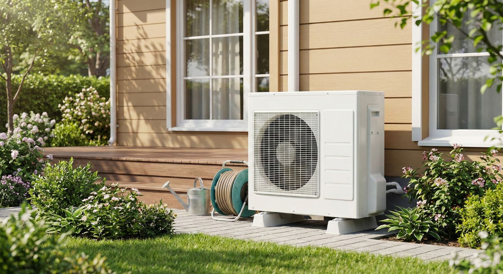 直射日光にさらされる室外機